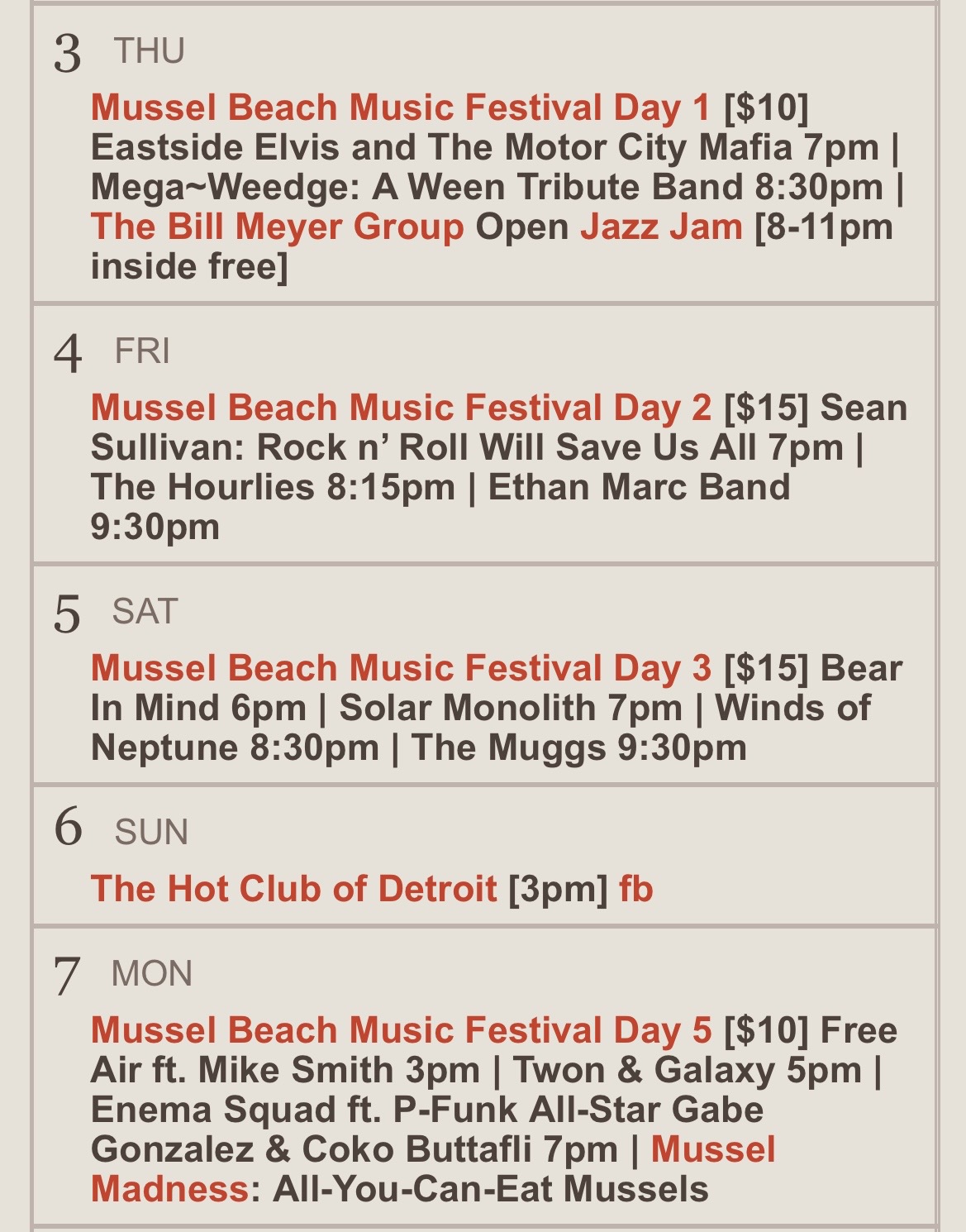 Mussel Beach Festival Day 2 